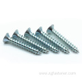 DIN7982 grade8.8 blue white zinc Cross recessed countersunk head tapping screws